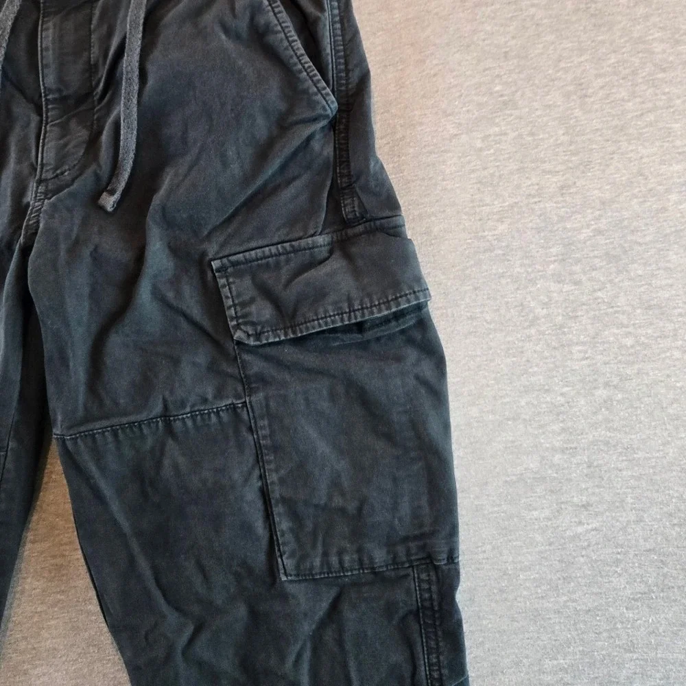 Uniqlo Cargo Pants Mens Small Black Regular Fit Stretch Utility Drawstring